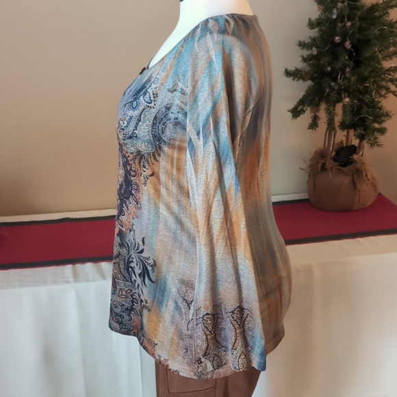 Sz L Mosaic Design Tunic by One World - Picture 4 of 9